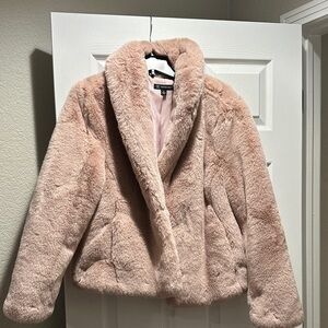 INC International Concepts Pink Faux Fur Jacket
